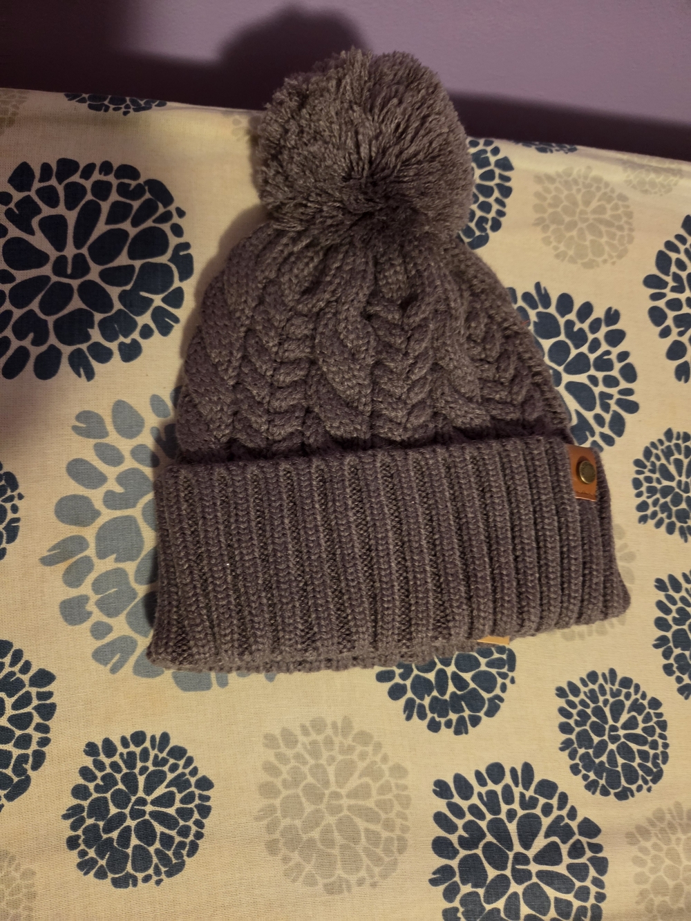 Frye Cable-Knit Pom Beanie in Heather Gray